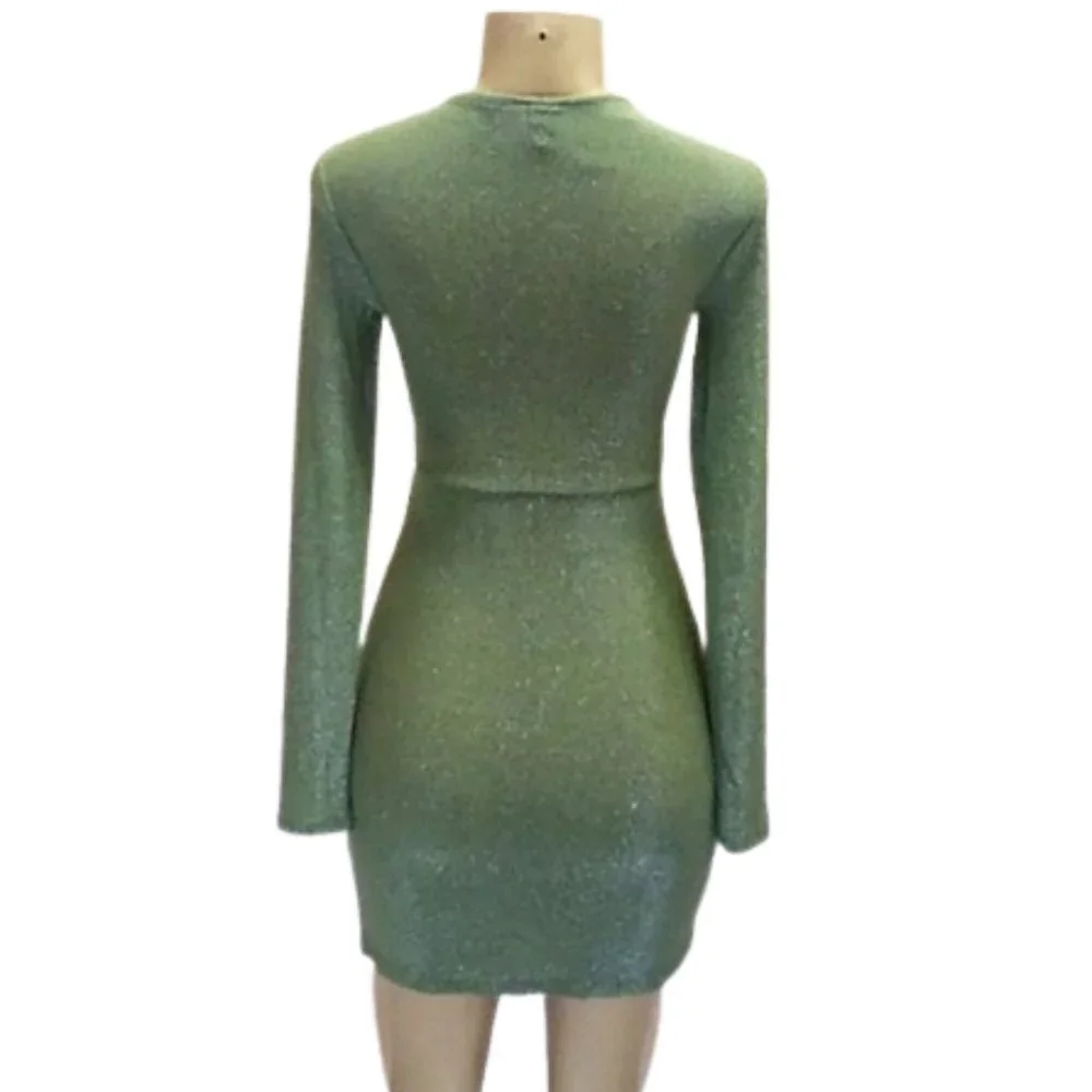 NWT Women's Long Sleeve Cut Out Lurex Bodycon Dress - Wild Fable - XS/S/M/L/XL - Picture 2 of 8